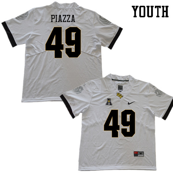 Youth #49 Connor Piazza UCF Knights College Football Jerseys Sale-White - Click Image to Close